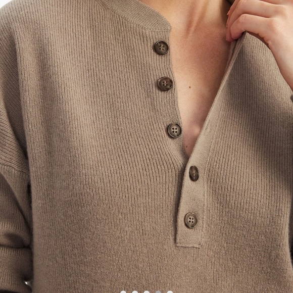 Naadam Cashmere Ribbed Henley - Picture 6 of 6